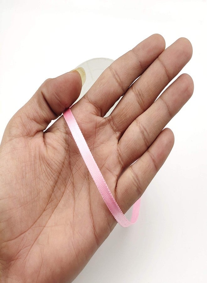 BOBBINY شريط ساتان وردي فاتح مخطط من بوبيني، عرض 0.25 بوصة، طول 10 أمتار، مثالي لتغليف هدايا الزفاف، وربطات الهدايا، وربطات عيد الميلاد، وتزيين الحفلات. - Image 3